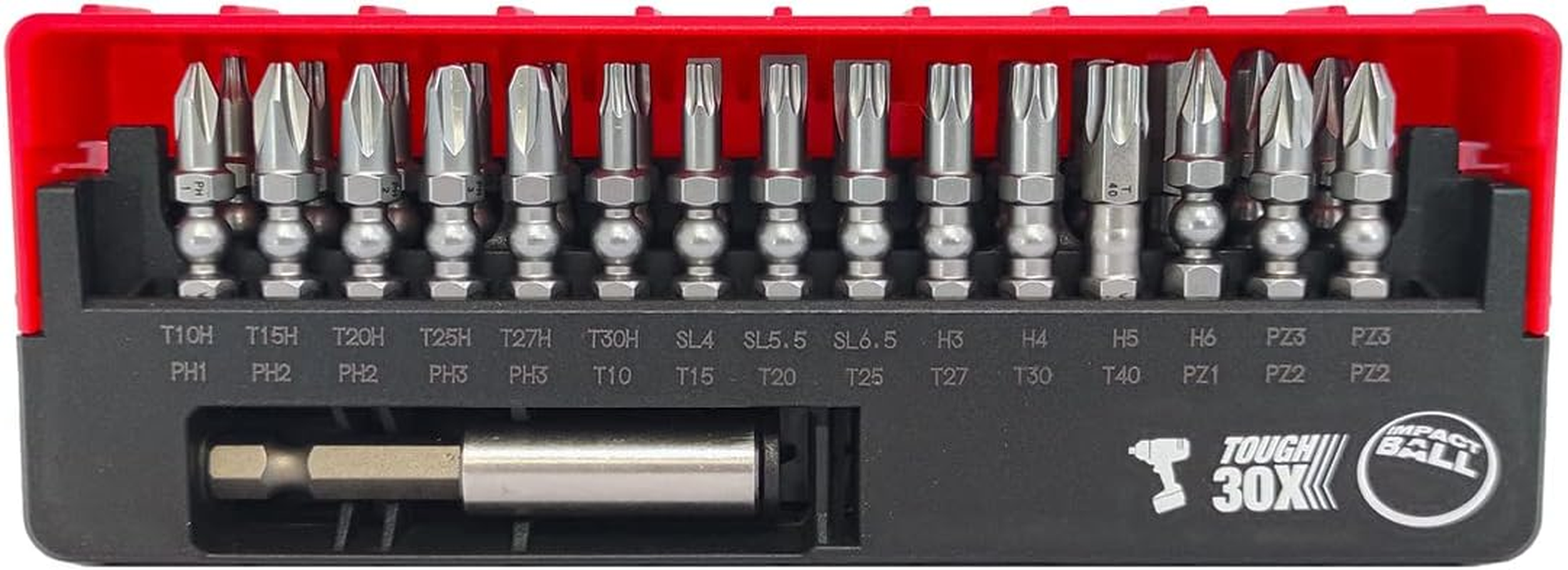 VESSEL Set of 30 Impact Ball Torsion Screwdriver Bits + Bit Holder image number 2