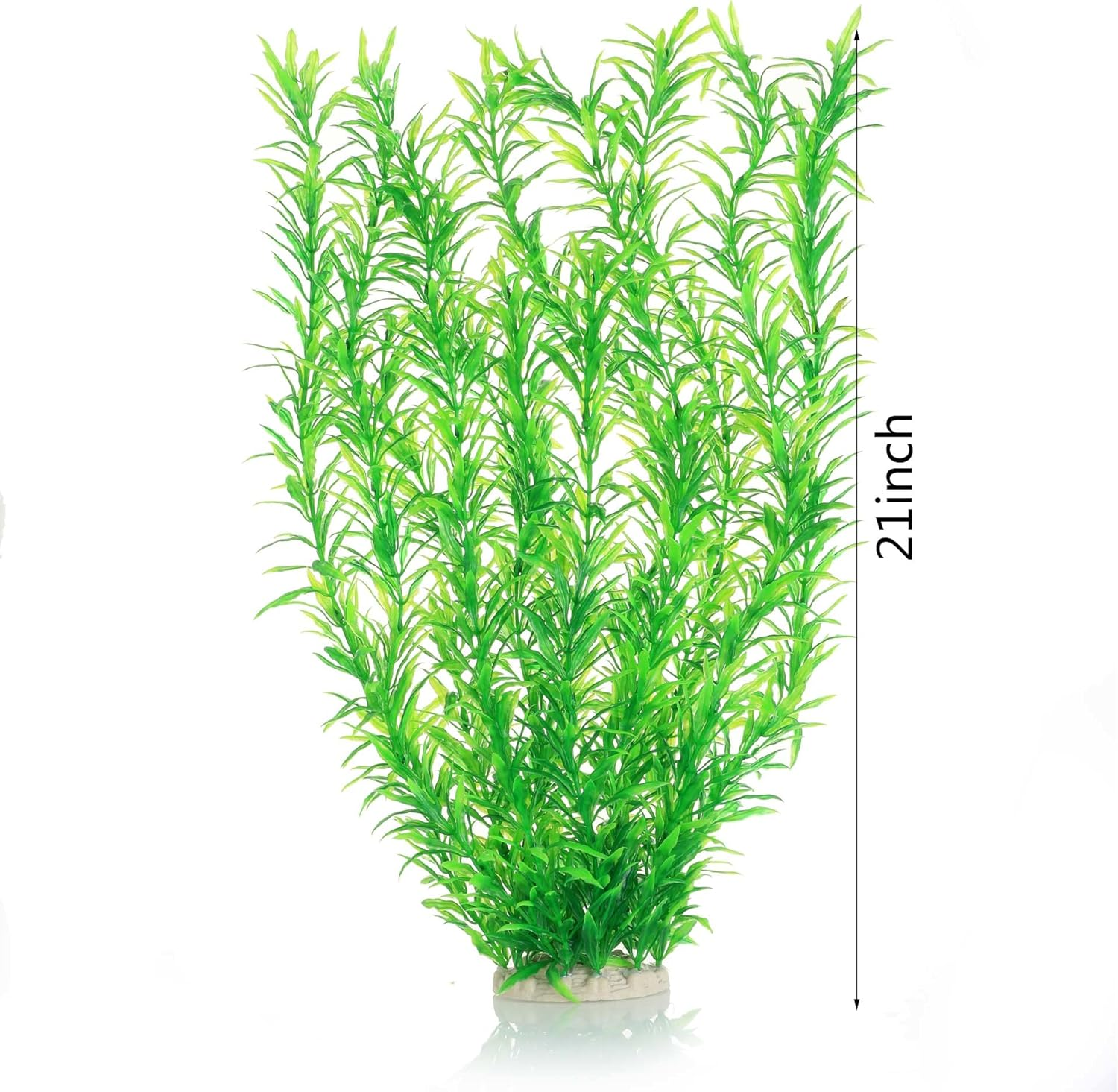 JIHAQUA Aquarium Decor Plastic Plants Extra Large 21 Inches Artificial Fish Tank Plants Tall Fish Tank Decorations (Green 2Pcs) - Wine 2Pcs image number 5