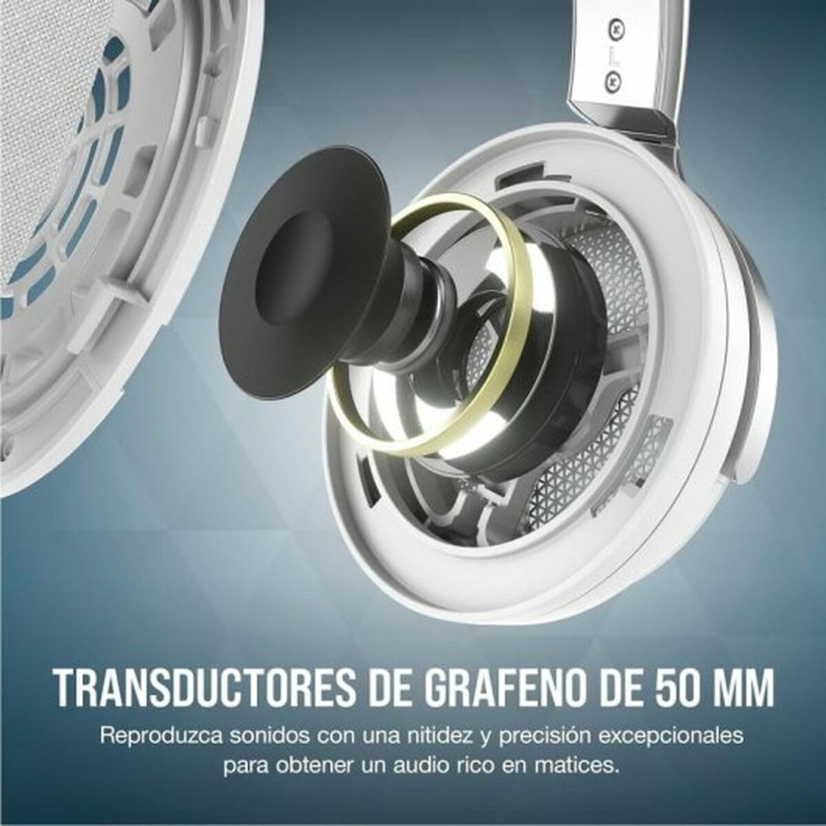 CORSAIR Virtuoso PRO Open Back Multiplatform Wired Gaming Headset &ndash; Detachable Uni-Directional Microphone &ndash; Graphene Drivers &ndash; 20Hz-40 Khz &ndash; PC, Mac, PS5, PS4, Xbox, Nintendo Switch, Mobile &ndash; White image number 3