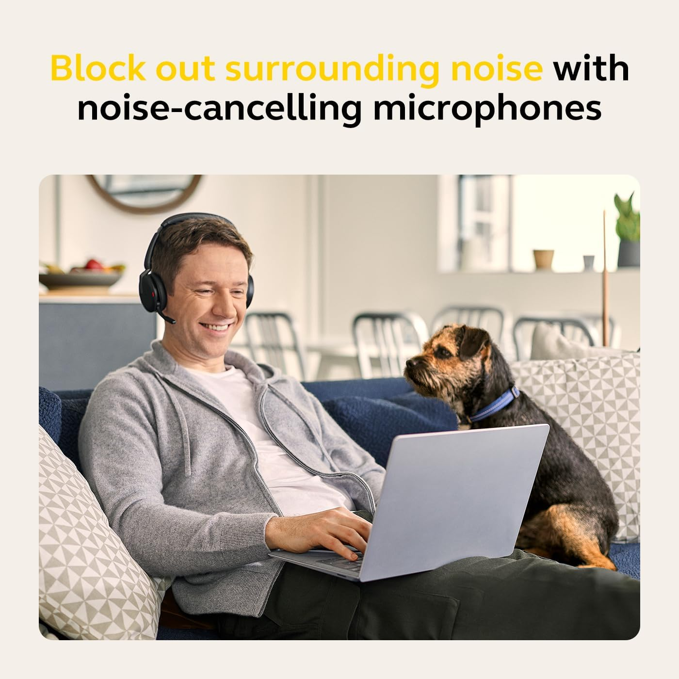 Jabra Evolve2 65 Flex Wireless Headset - Active Noise Cancelling - Teams Cert - USB a Booster - Foldable - on Ear Bluetooth Stereo Headphones with Boom Mic + Clearvoice for Clear Calls 32Hr Music Time image number 4