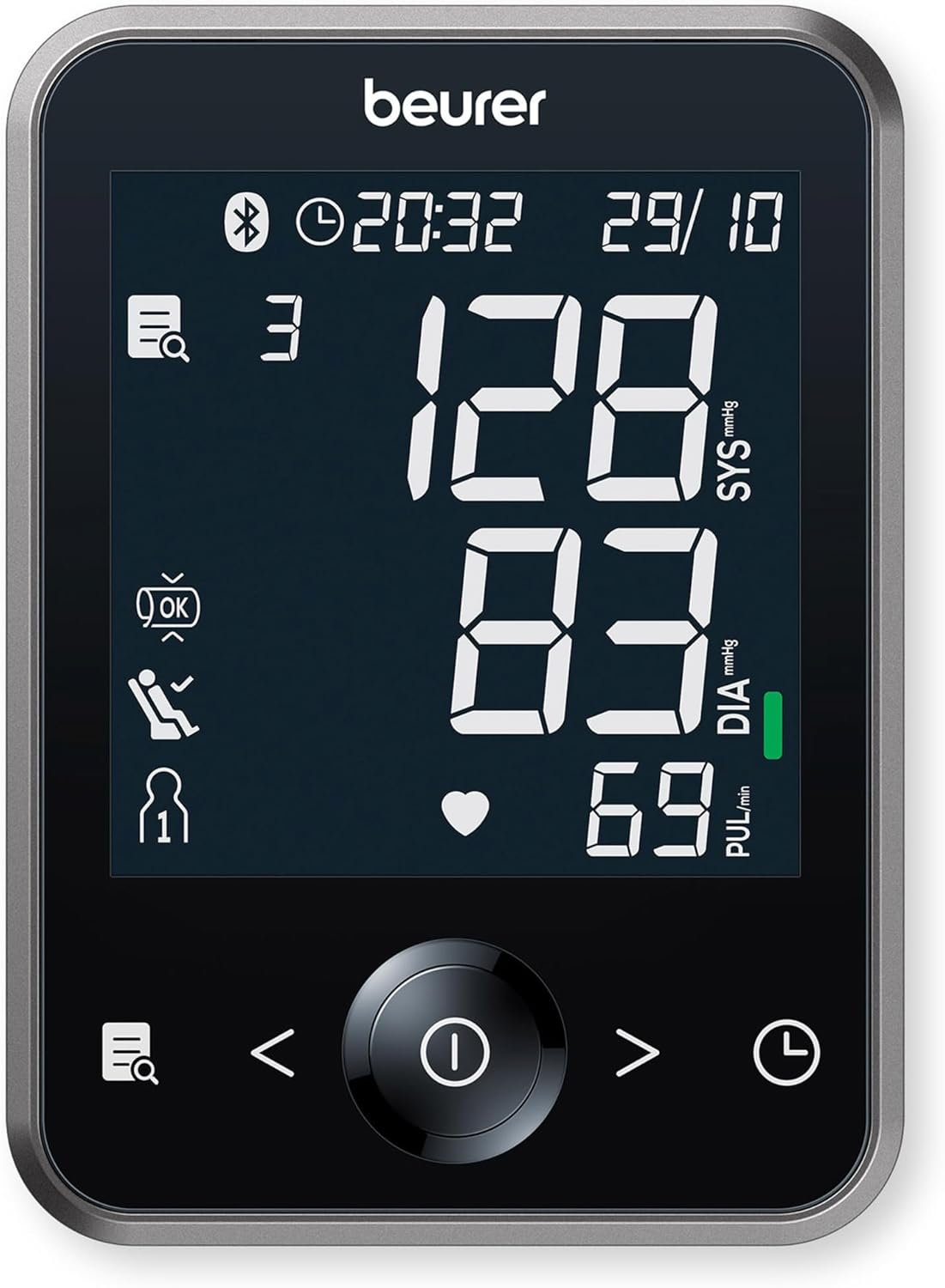 Beurer BM 64 Arm Blood Pressure Monitor, Atrial Fibrillation Detection (Afib), Beurer Healthmanager Pro App Connection, Patented Rest Indicator, 22-42Cm Bracelet