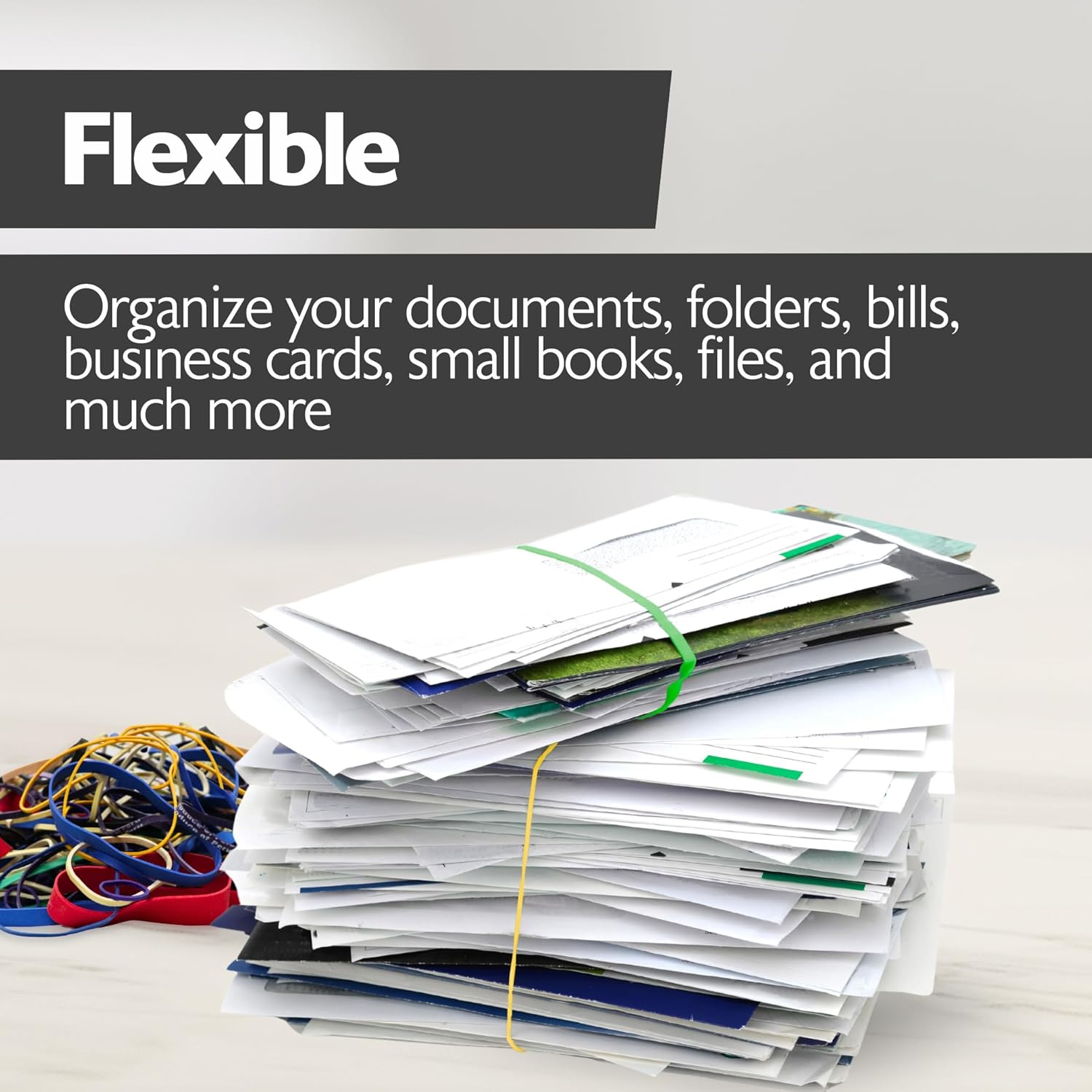 BAZIC 465 Multicolor Rubber Bands for School, Home, or Office (Assorted Dimensions 227G/0.5 Lbs) image number 6