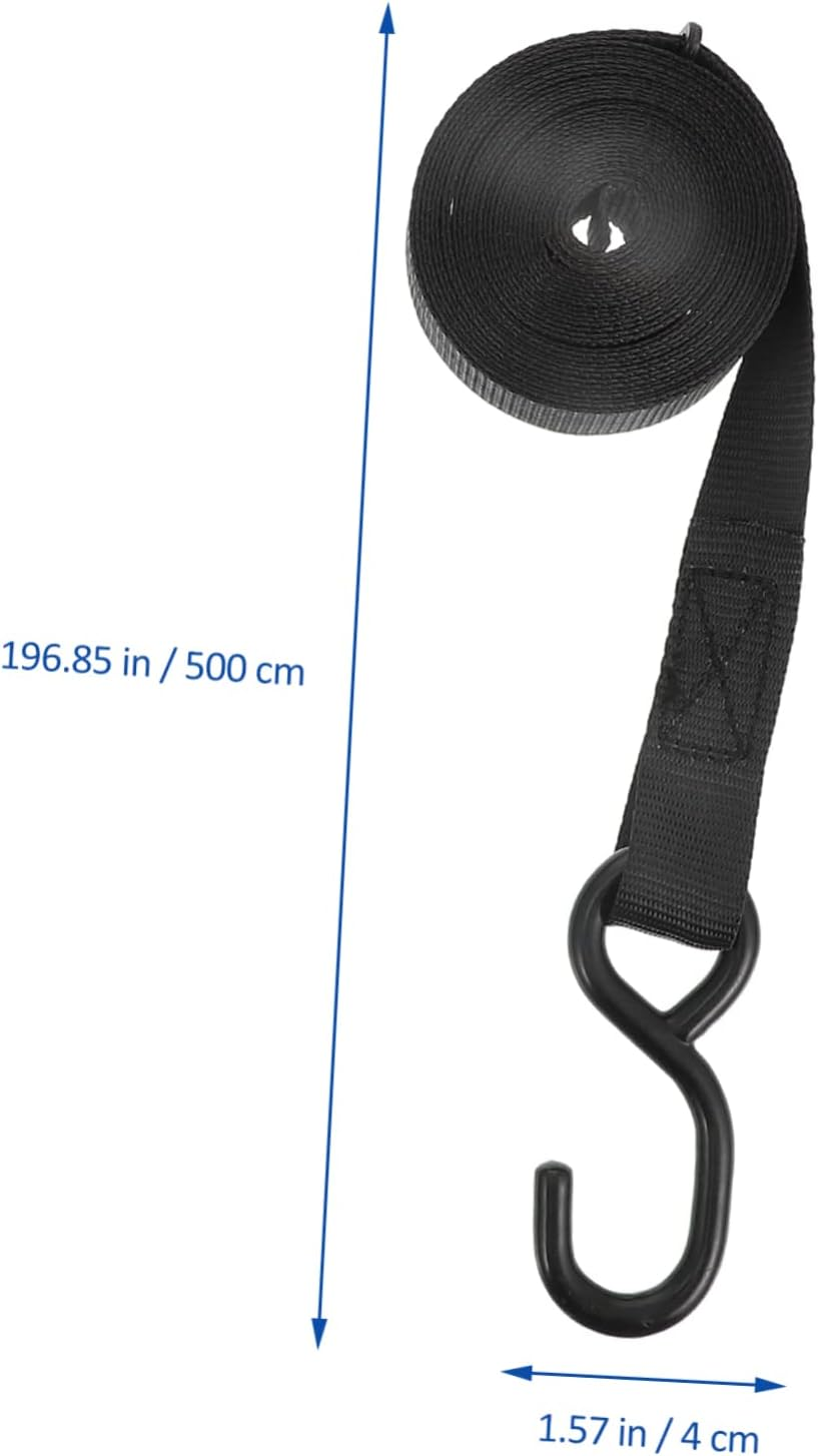 LOORGVEL 25Mm Cargo Fixing Strap and Cargo Tightening Rope 2 Sets, Black Car Luggage Fixing Belts for Travel and Motorcycle Accessories image number 4