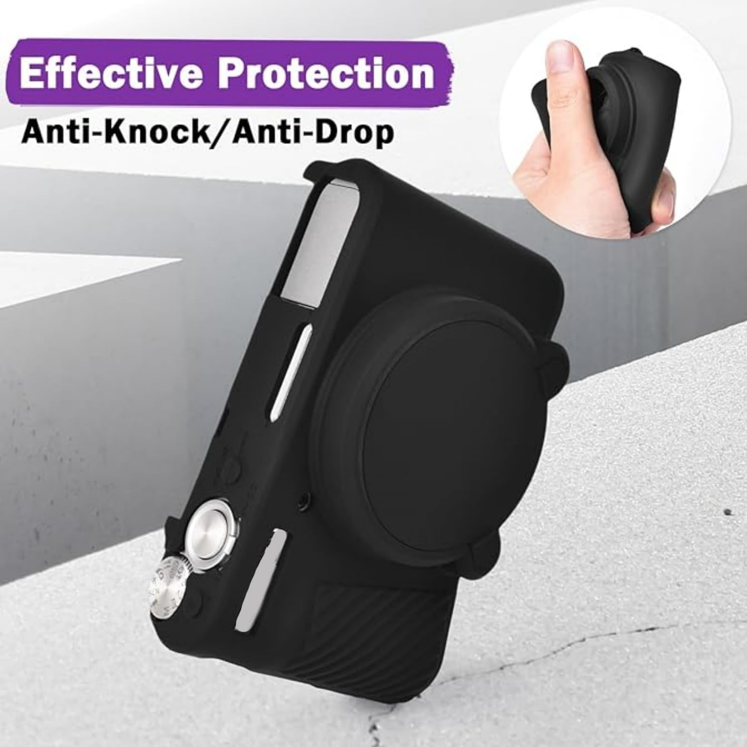 Camera Case for Canon SX730 SX740 Camera Case,Soft Silicone Protective Bag Removable Lens Cover,Anti-Scratch Slim Fit Lightweight Protective Case (Black) image number 5