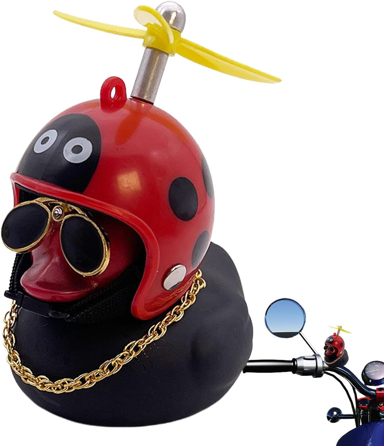 Duck Car Ornament | Car Ornaments Little Duck - Car Duck Ornament, Dashboard Accessories, Rubber Duck with Propeller Hat, Car Decorations for Home Buniq image number 2