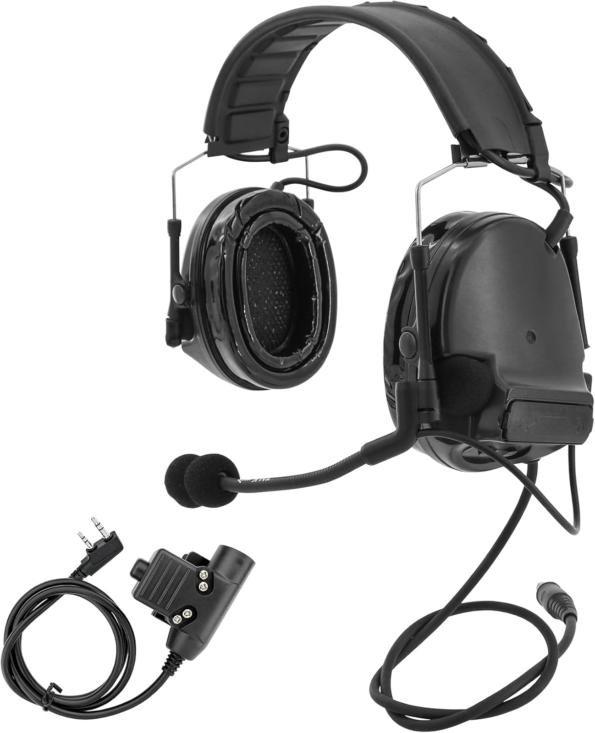HEARFALCOM Comta III (Comta Ii Headset Upgrade Version) Tactical Airsoft Sports Noise-Cancelling Pickup Silicone Earmuffs Shooting Headset (BK)