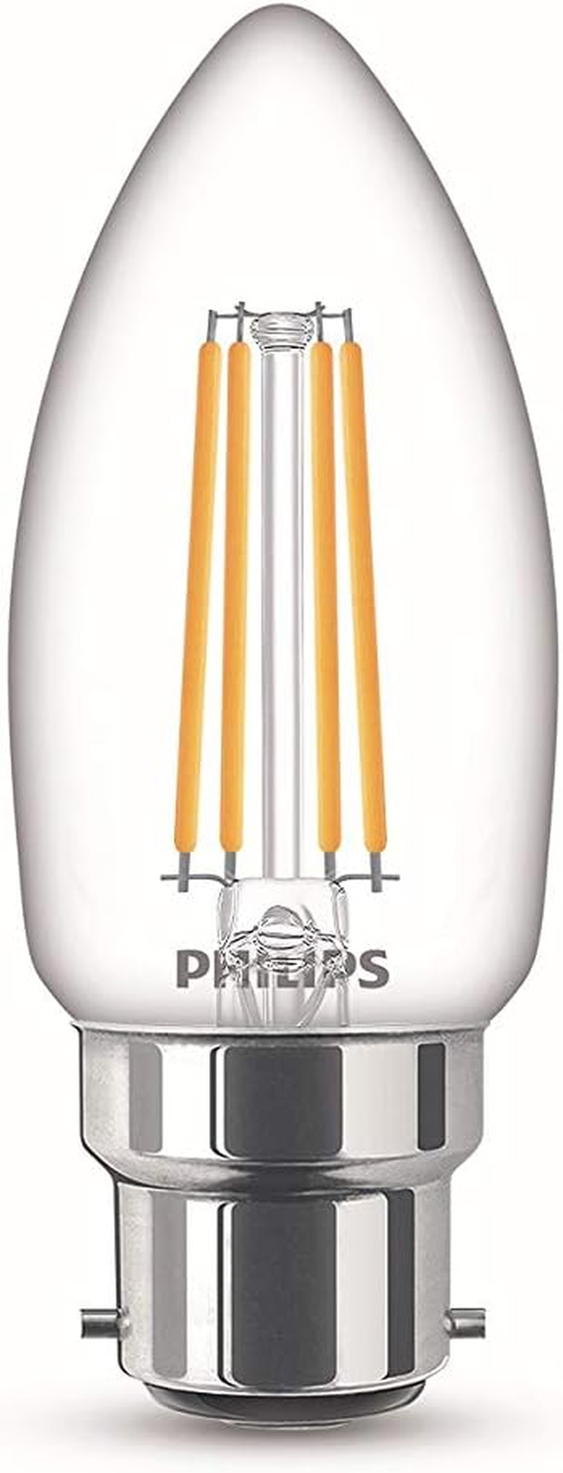 Philips LED Premium Classic Clear Glass Candle Filament Light Bulb [B22 Bayonet Cap] Warm White 2700K, 4W Indoor Home Lighting, Pack of 6 image number 5