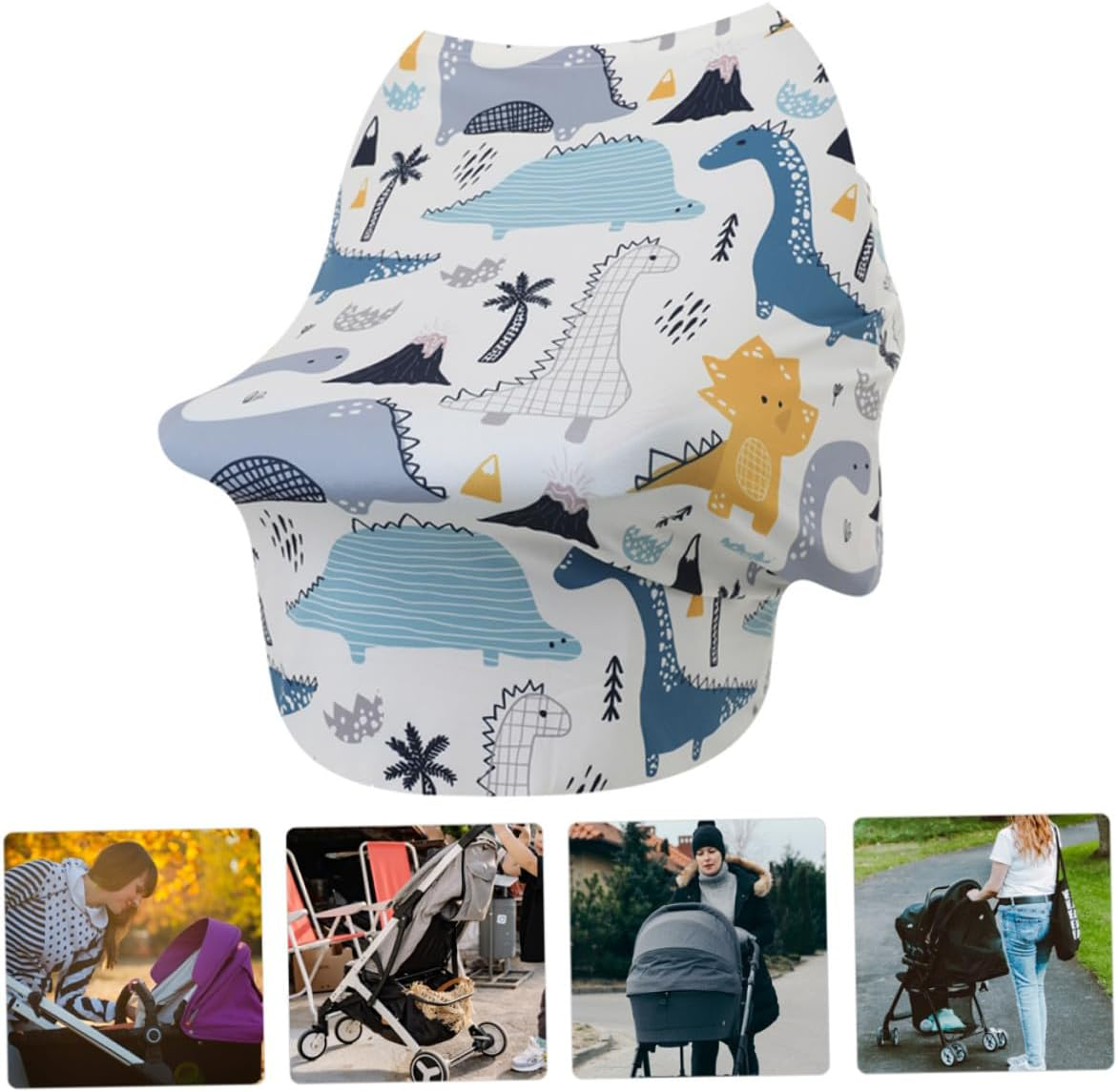 Multifunctional Cotton Nursing Cover Anti-Exposure Breastfeeding Scarf and Stroller Cloak for Outdoor Privacy Protection Travel Garden Use Lightweight Chair and Pram Stroller image number 2