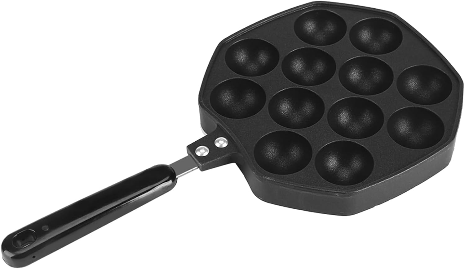 QANYEGN 12 Cavity Takoyaki Pan, Non Stick Aluminum Takoyaki Skillet, Squid Ball Pancake Maker Baking Cooking Tool image number 1