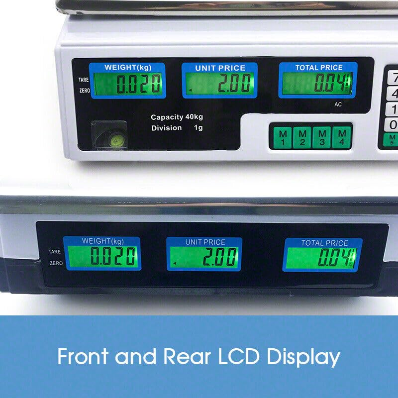 LEDON Kitchen Scale Digital Commercial Shop Electronic Weight Scales Food 40KG White image number 6