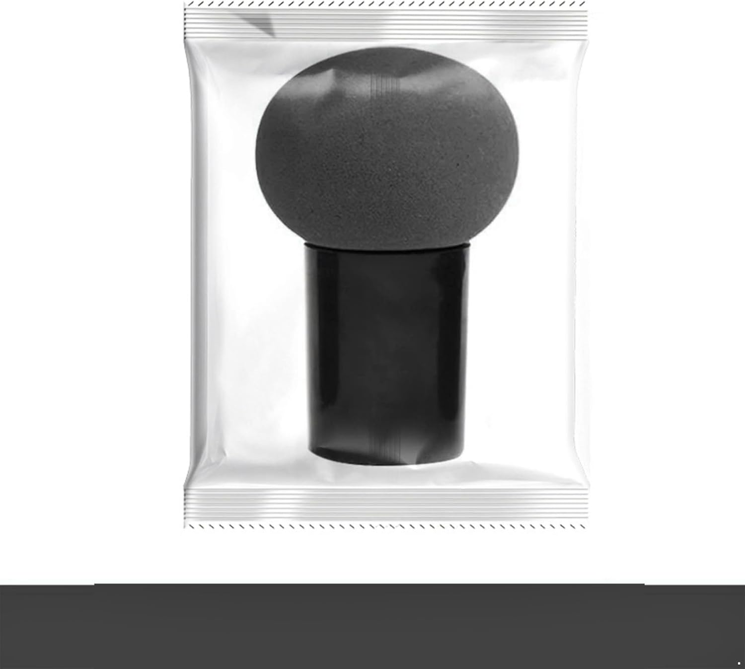 RUNQHUI Women Girls Makeup Sponge Mushroom Shape with Handle Soft Blending Sponge for Liquid Foundation Cream Blush Black One Size image number 5
