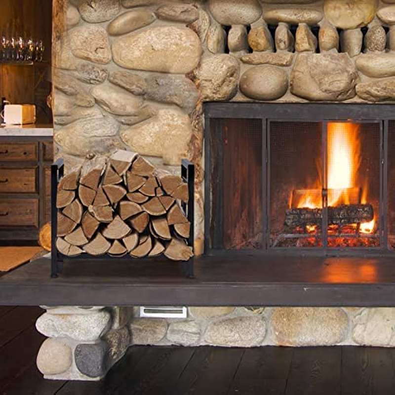 Firewood Rack Indoor Fireplace Log Holder Outdoor Wood Storage Log Rack Decorative Heavy Duty Steel Firewood Carrier Stove Bracket Stacking Rack - Fireplace, Stove and Fire Pit image number 3