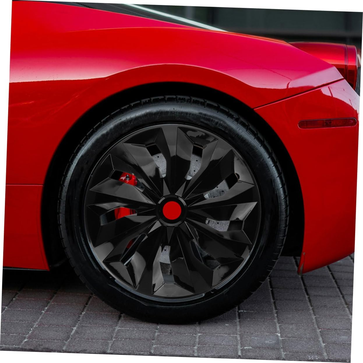 LALADEFIEE Car Hub Cap 14 Inch Black Automotive Wheel Rim Cover Universal Vehicle Hubcap Decorative Cover for Urban and Off-Road Use image number 5