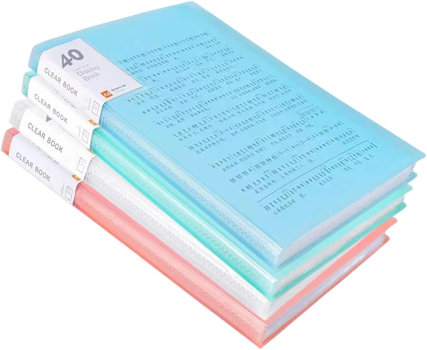 4Pcs Presentation Book with Clear Sheet Protectors, 40 Pockets A4 Portfolio Folder Binder Display 80 Pages Bound Sheet Protectors Brinder for Document, Kids Artwork, Diamond Painting