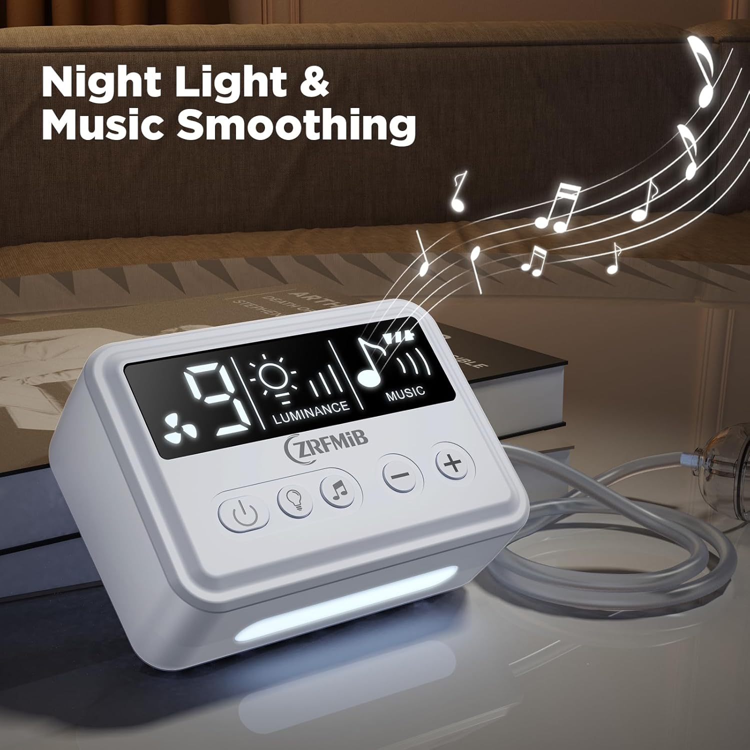 Zrfmib Electric Nasal Aspirator for Baby with 9 Level Suction, Hospital Grade Baby Nose Sucker, Nursery Rhyme and Night Light Soothing, Safe for Infants and Toddlers, White image number 1