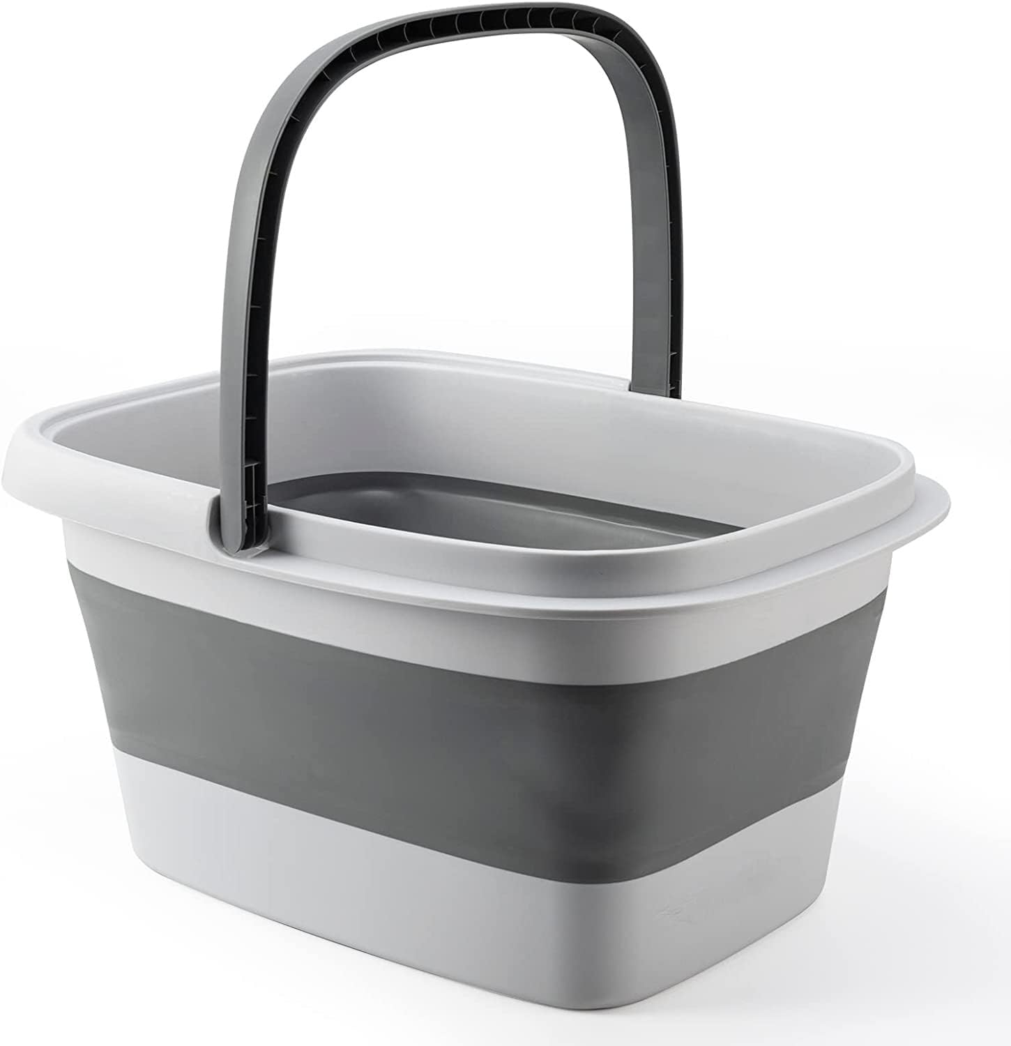 ALINK Collapsible Foot Bath Basin for Soaking Feet, Foot Soak Tub with Handle Foot Spa Bath 15L/4 Gallons Massager Foot Soaking Bath Basin Feet for Dry Cracked Feet, Pedicure Foot Soak, Home Spa Treatment, Collapsible Bucket for Cleaning Mop (Gray) image number 1