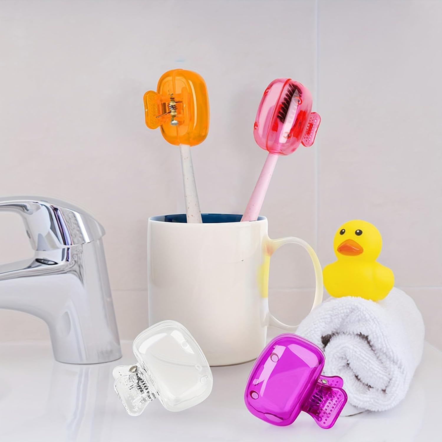 5Pack Toothbrush Cover, Toothbrush Covers for Toothbrush Head Protection,Travel Toothbrush Case, for Family Trips, Camping, Bathrooms, Schools and Business image number 2