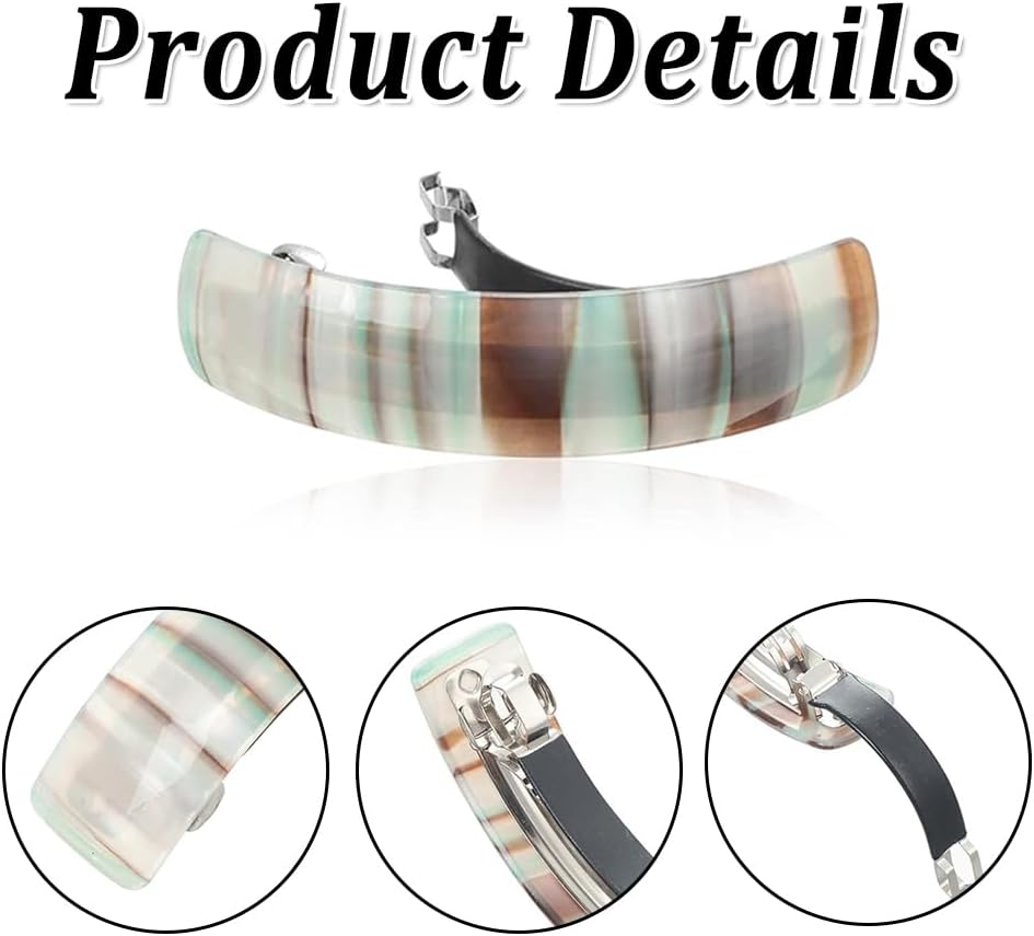 XFSRG Hair Clips Women'S Hair Clip Ombre Design Striped Colour Gradient Rectangular Feather Suitable for Half up Hair image number 3