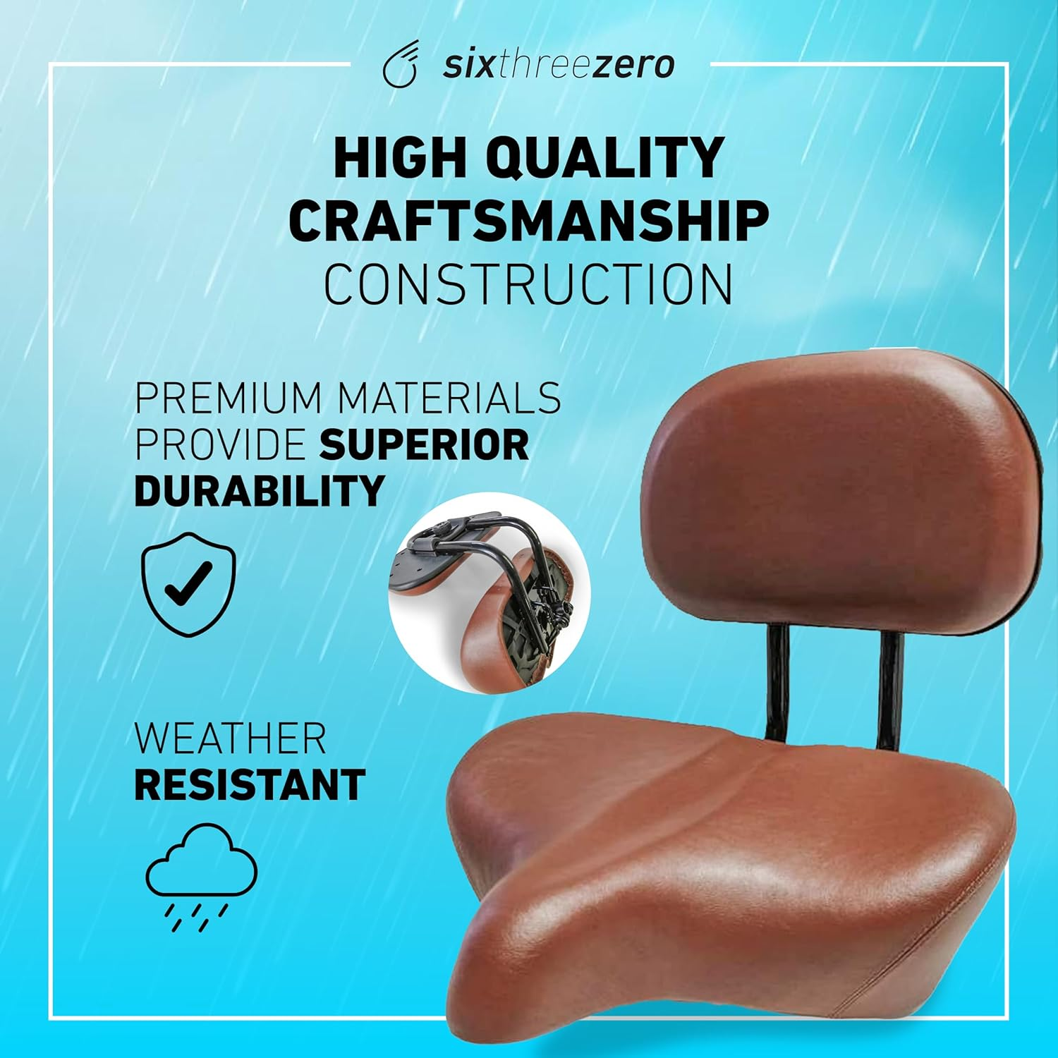 Sixthreezero Bike Seat, Comfortable Bicycle Saddle Cushion Comfort Seat for Men and Women image number 4