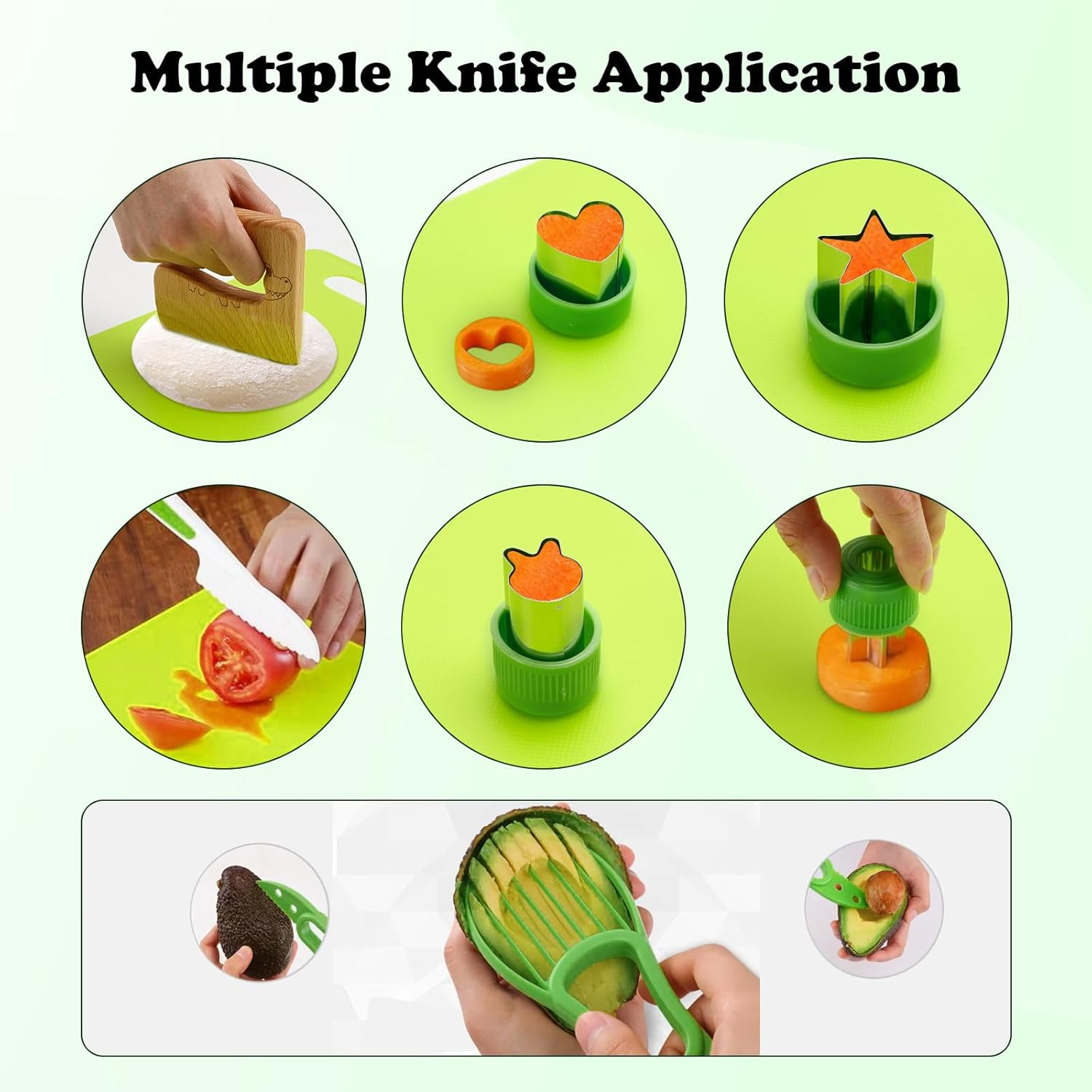 42Pcs Montessori Kitchen Tools for Toddlers, Kids Cooking Sets Real with Birthday Christmas Holidays Gift, Kids Knife Set for Real Cooking for Family Gatherings Picnics Party Parent-Child Activities image number 5