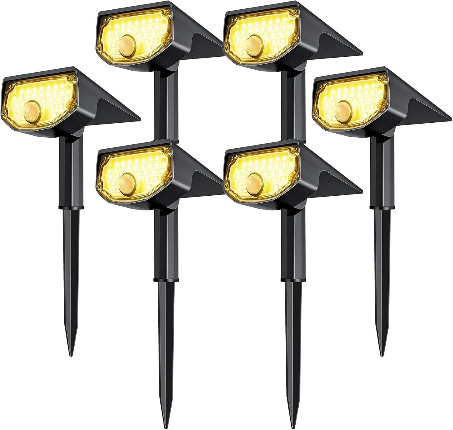 Aloftsun Solar Motion Sensor Outdoor Lights, 30 Leds Spot Lights with Motion Detector, IP68 Waterproof Solar Motion Lights for Outside, 3 Modes Solar Landscape Lights for Pathway Yard, 6 Pack