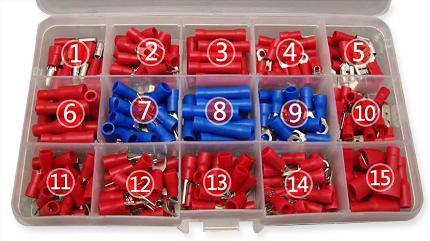 NUZAMAS Insulated Terminal Ratcheting Ferrule Crimper Plier Crimping Cable Capacity 0.25-2.5Mm&sup2; AWG 23-13 Includes 240 Terminals/Connectors image number 4