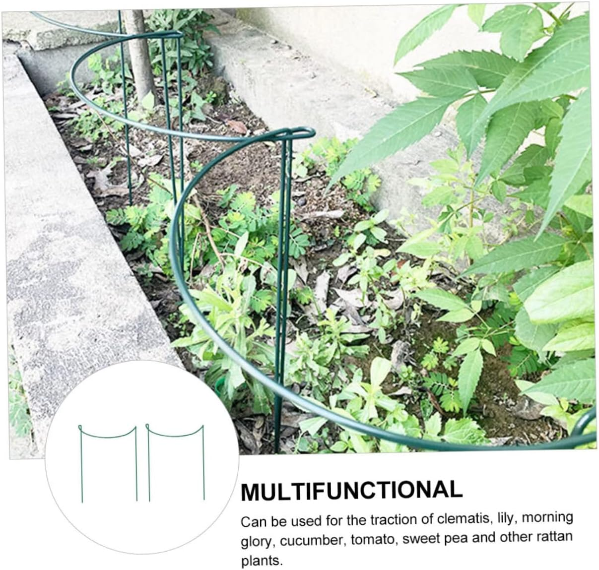 BESPORTBLE 4Pcs Garden Stake Plant Support Bracket Iron Plant Stakes for Bushy and Vine Easy Assembly Garden Rack image number 2