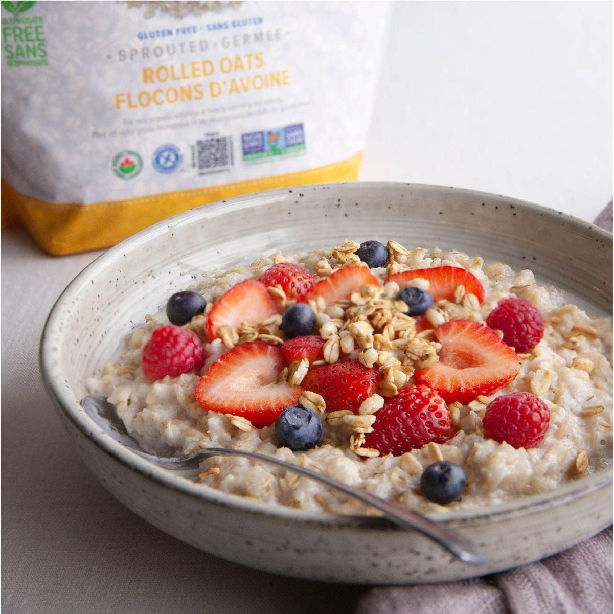 One Degree Organic Foods Sprouted Rolled Oats, USDA Organic, Non-Gmo Gluten Free Oatmeal, 24 Oz., 4 Pack image number 6