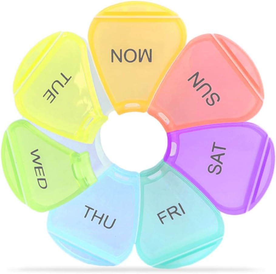 Pill Organizer, Weekly Pill Organizer, Pill Box, Medicine Organizer, Pill Case, Pill Container, Pill Box 7 Day, Pill Holder, Travel Pill Case (Colorful)