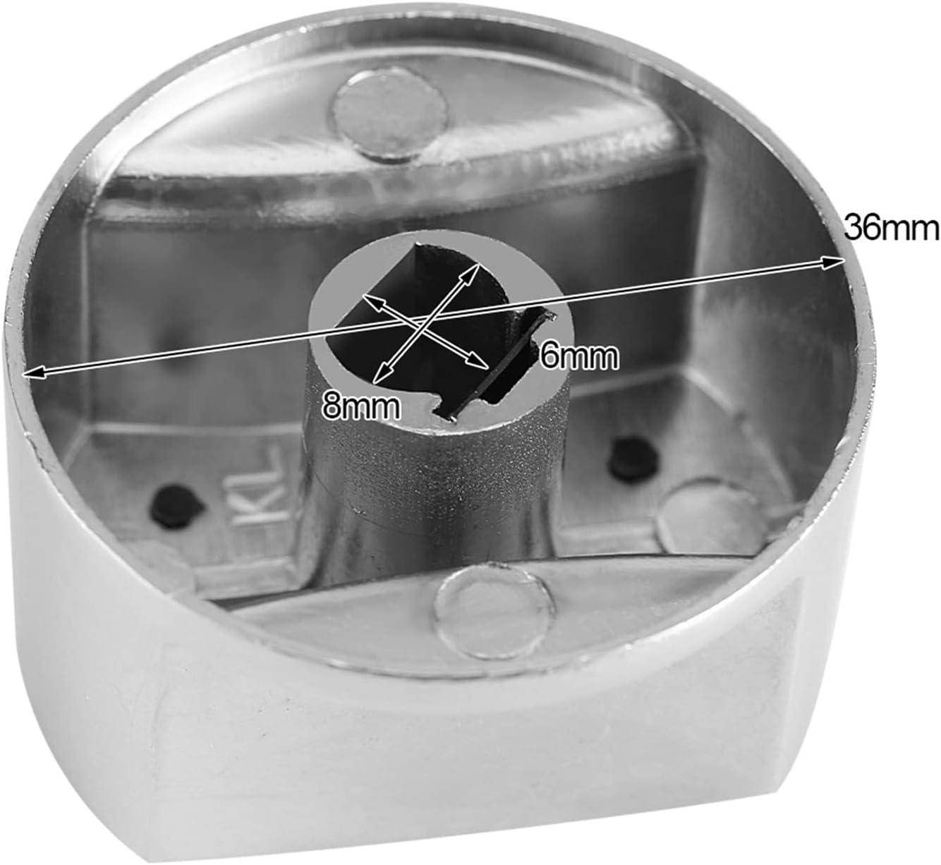 2Pcs Gas Stove Knobs, Zinc Alloy Replacement Control Knobs for Most Gas Cooktops, Silver & Black, Non-Slip Grip (36Mm Diameter) image number 4