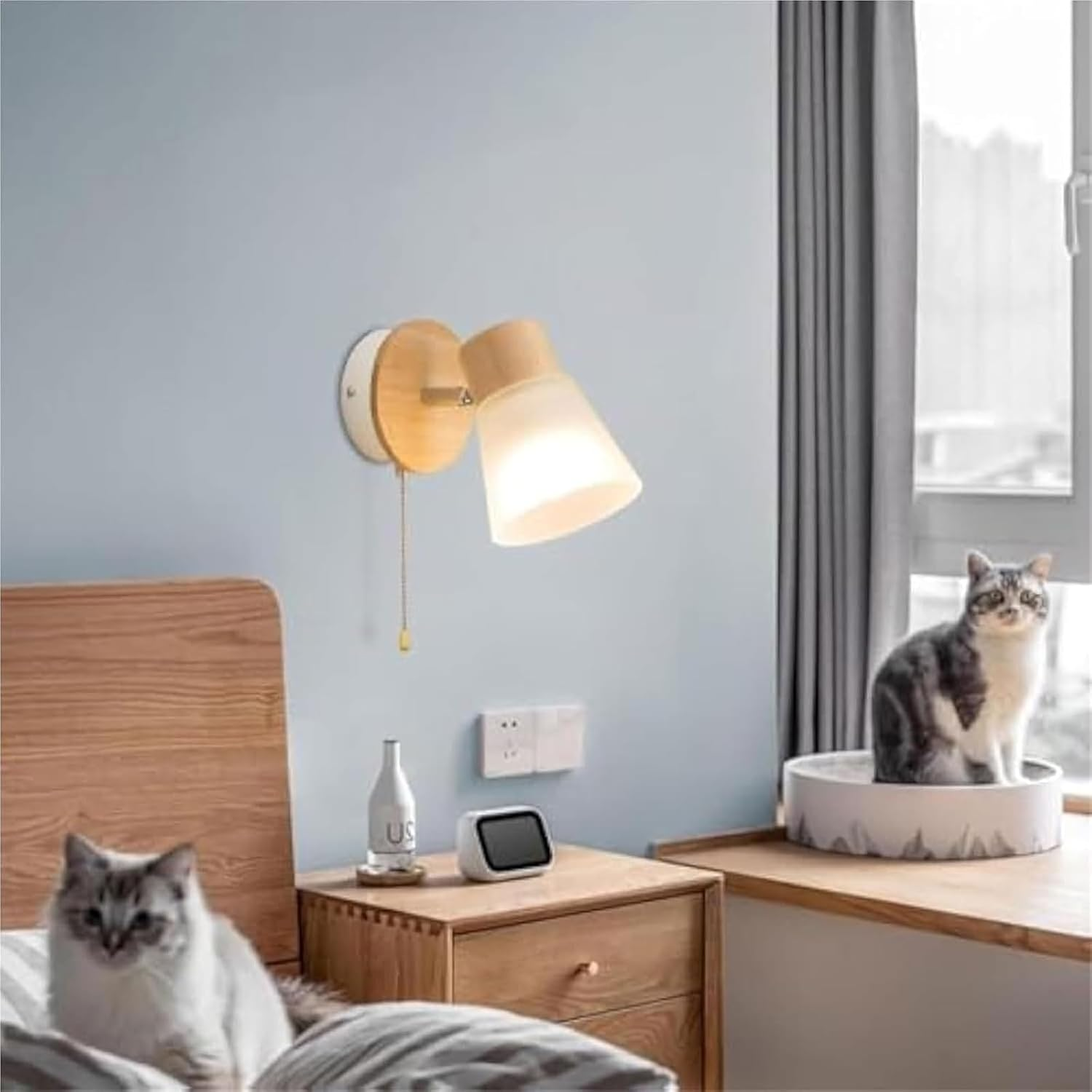 Retro Industrial Style Wall Lamp Wall Light Frosted Glass Lampshade and Pull Switch 180&deg; Adjustable Function Wall Sconce Wall Lighting image number 1