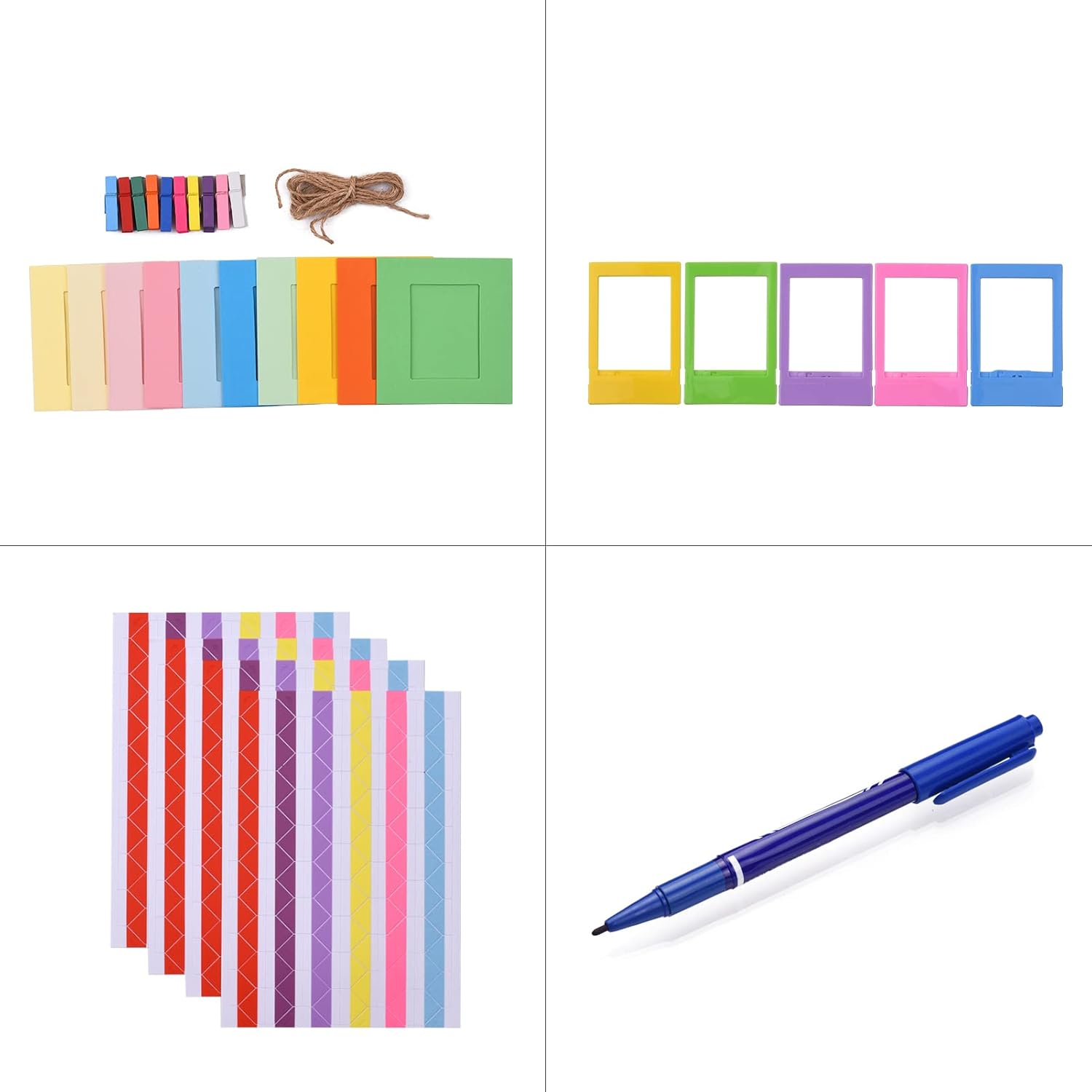 18-In-1 Insta Camera Accessories Kit Replaceme for 8/9 Insta Film Camera with Case/Album/Selfie Mirror/Stickers/Frames/Lens Filter/Lanyard and More Multicolor