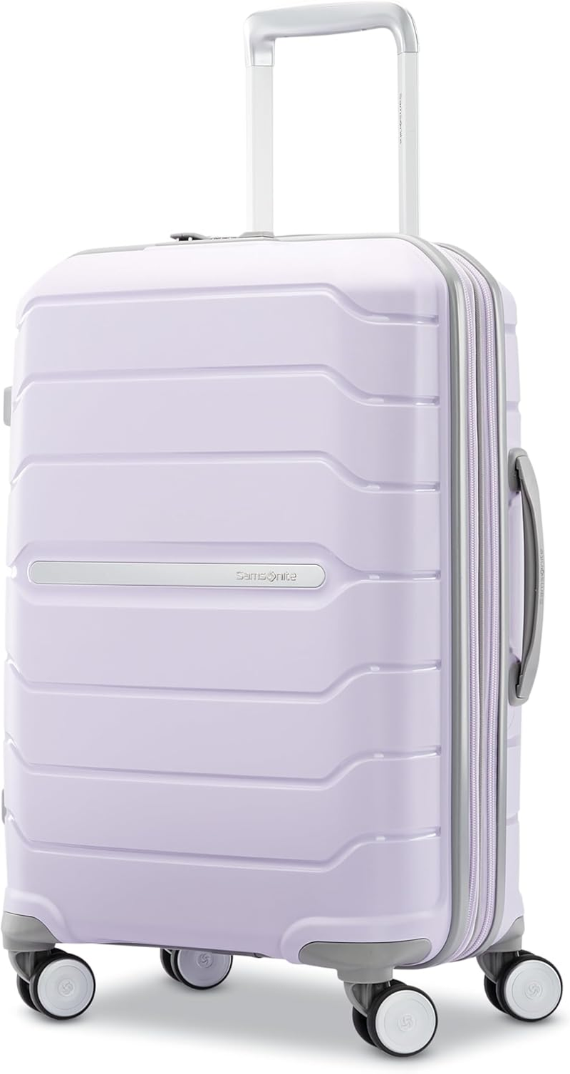 Samsonite Unisex-Adult Freeform Hardside Expandable with Double Spinner Wheels, White, Checked-Medium 24-Inch, Freeform Hardside Expandable with Double Spinner Wheels