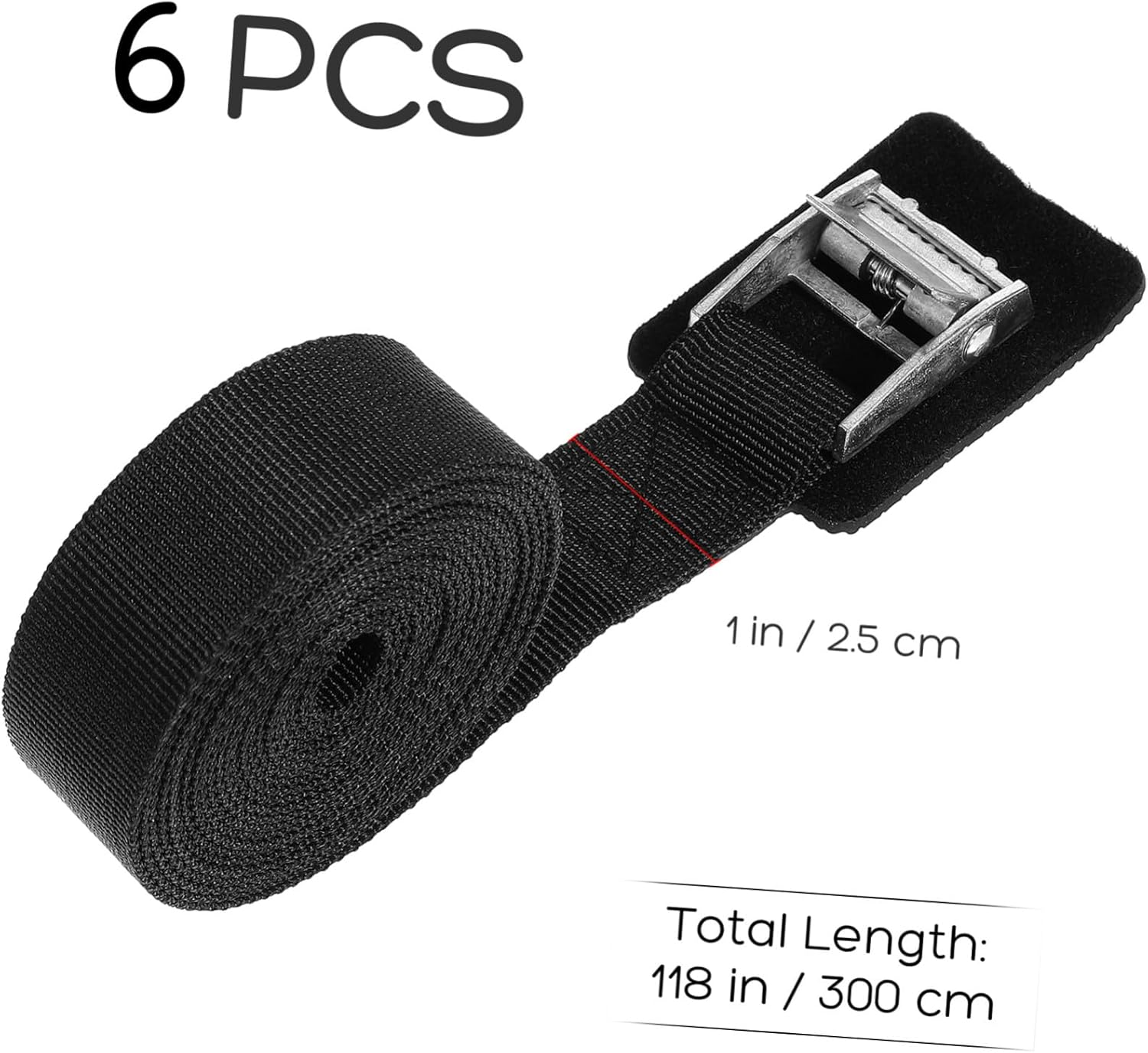 UKCOCO 6 Pcs Adjustable Packing Bands with Zinc Buckles Nylon Cargo Straps for Securing Luggage Bikes Furniture and Moving Items with Locking Safety Function image number 6