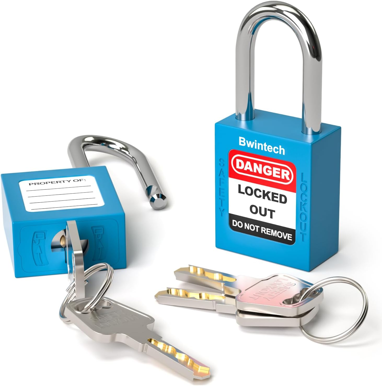 Pack of 10 38 Mm Encrypted Yellow Safety Padlock Lockout Tagout Lock for Lock Out Tag Out Stations and Devices