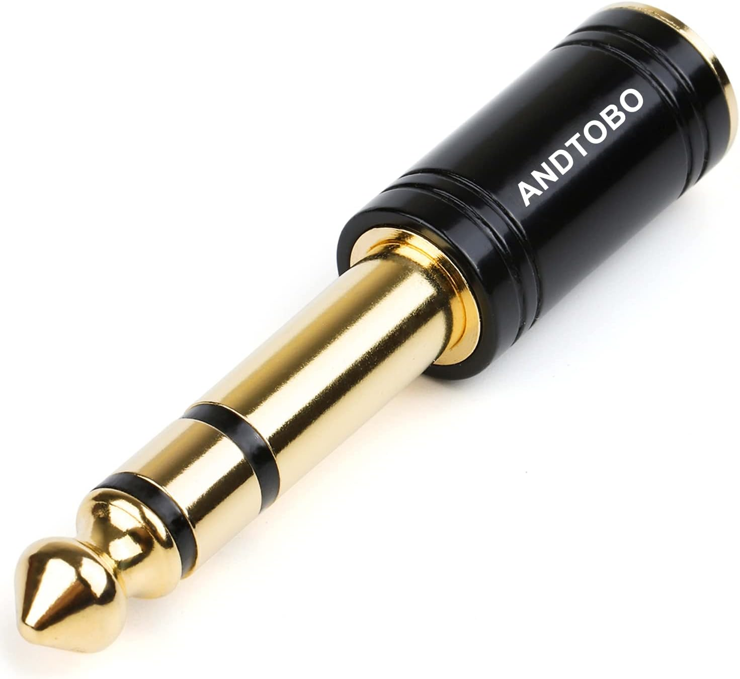 ANDTOBO 1/4''(6.35Mm) Male to 1/8'' (3.5Mm) Female Stereo Audio Jack Pure Copper Adapter for Headphone, Amp, 1 Pack-Black image number 4
