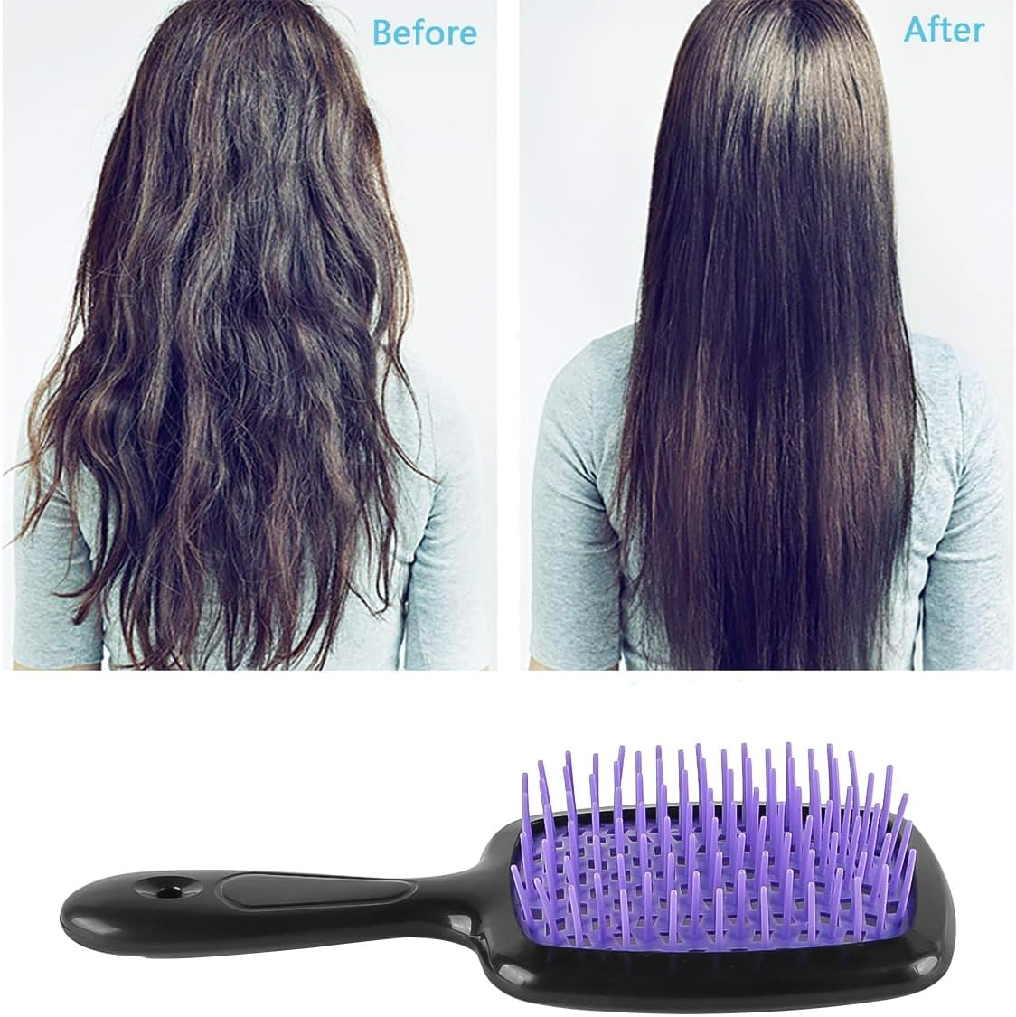 Laroal Hair Detangling Brush, Curling Brush, Comb for All Hair (Black-Purple) image number 3