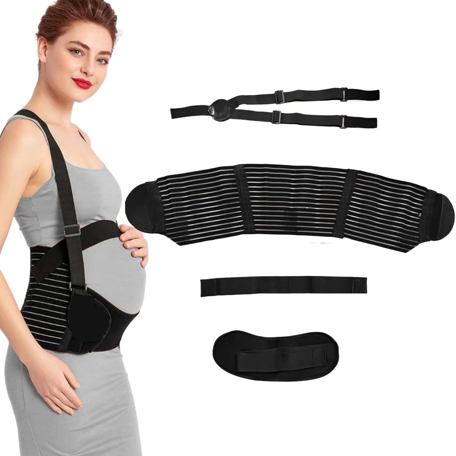 Pregnancy Support Belt Maternity & Postpartum Band -To Relieve Back, Hip, Pelvic Pain Pregnancy Belly Band for All Stages & Postpartum Recovery image number 2