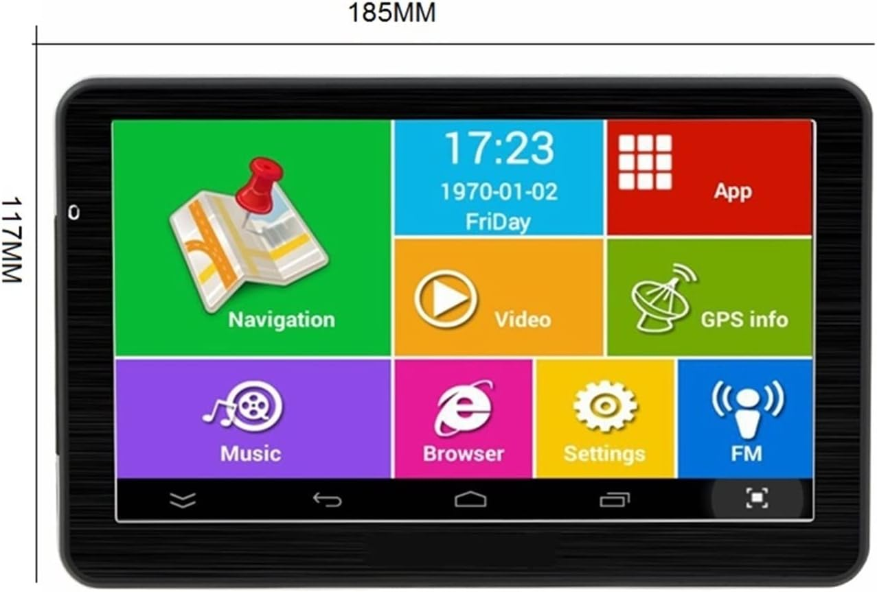 GPS Car Navigator, 7" Inch 16GB Car Navigator GPS Navigation Sat Na Av-In Rearview Camera Wifi FM Transmitter Free Maps for Car Truck Rv(Add Rear Camera) image number 2