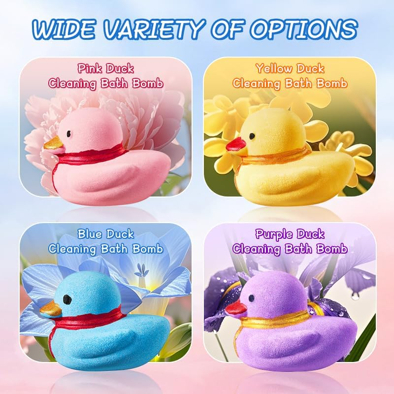 Fowerher Duck-Shaped Bath Bombs, 4 Pack - Moisturizing & Smoothing, 135G Each image number 4