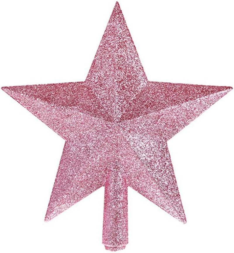 15CM Tree Top Star Christmas Decorations Glitter Tree Top Star Christmas Tree Topper Small Christmas Tree Decoration Treetop for Holiday Ornament, Pink