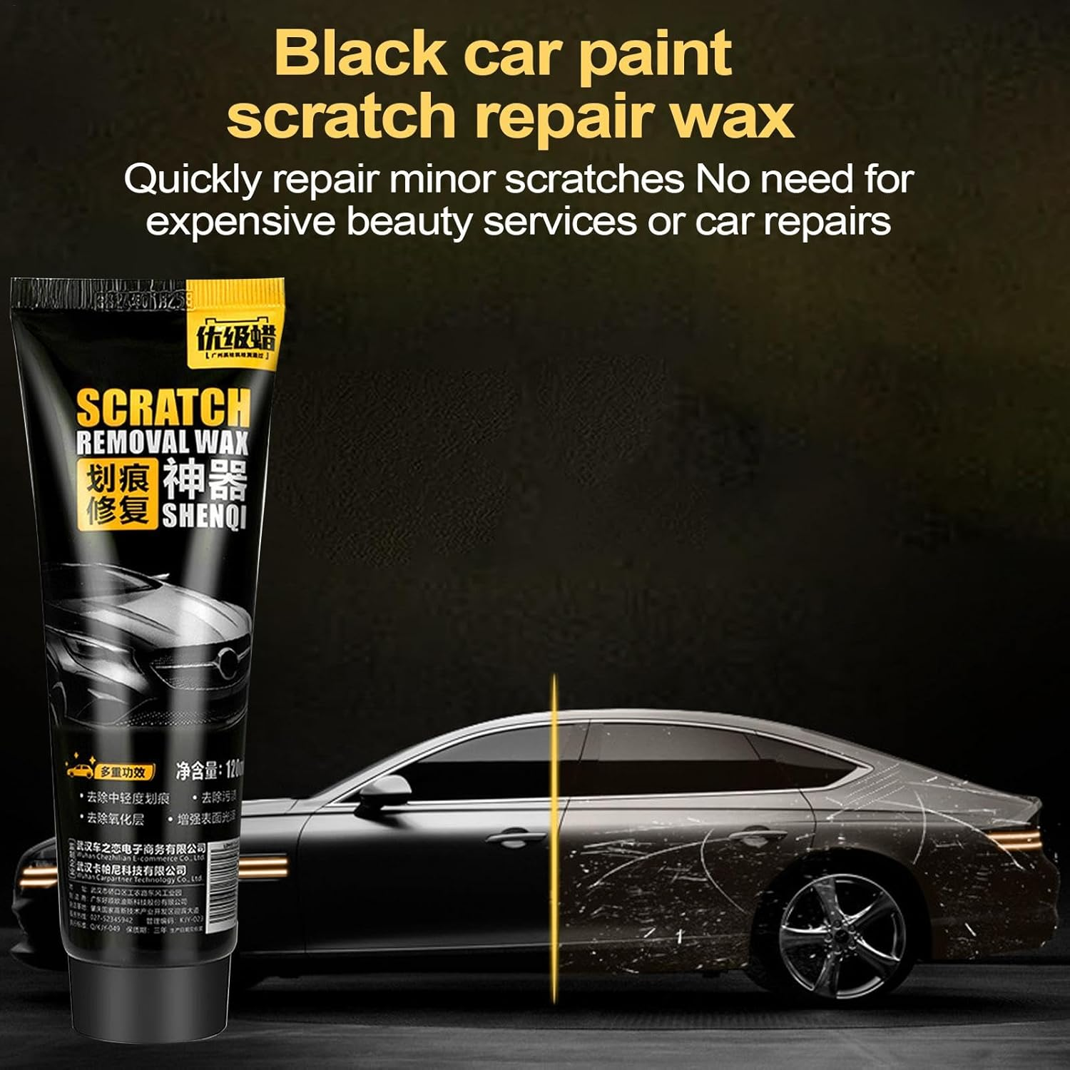 Auto Wax Scratch Remover - Multifunctional Wax for Car Scratches 120Ml,Professional Black Paint Polishing Paste for Vehicles, Automotive Exterior Cleaning Cream