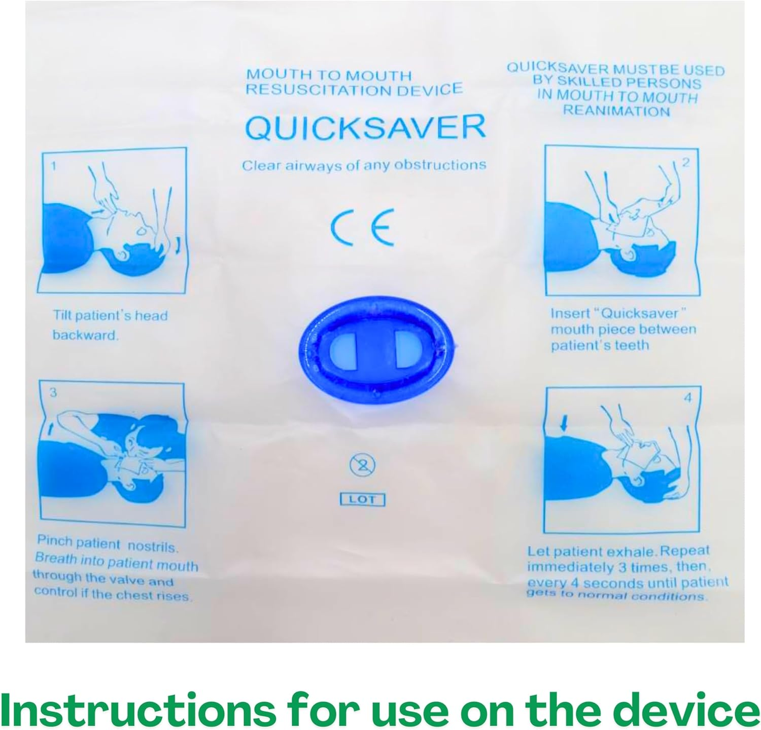 CPR Mask Kit, Mouth to Mask Device, Mouth to Mouth Barrier, CPR Face Shields Pocket Mask, First Aid Resuscitation Training (Set of 4) image number 2