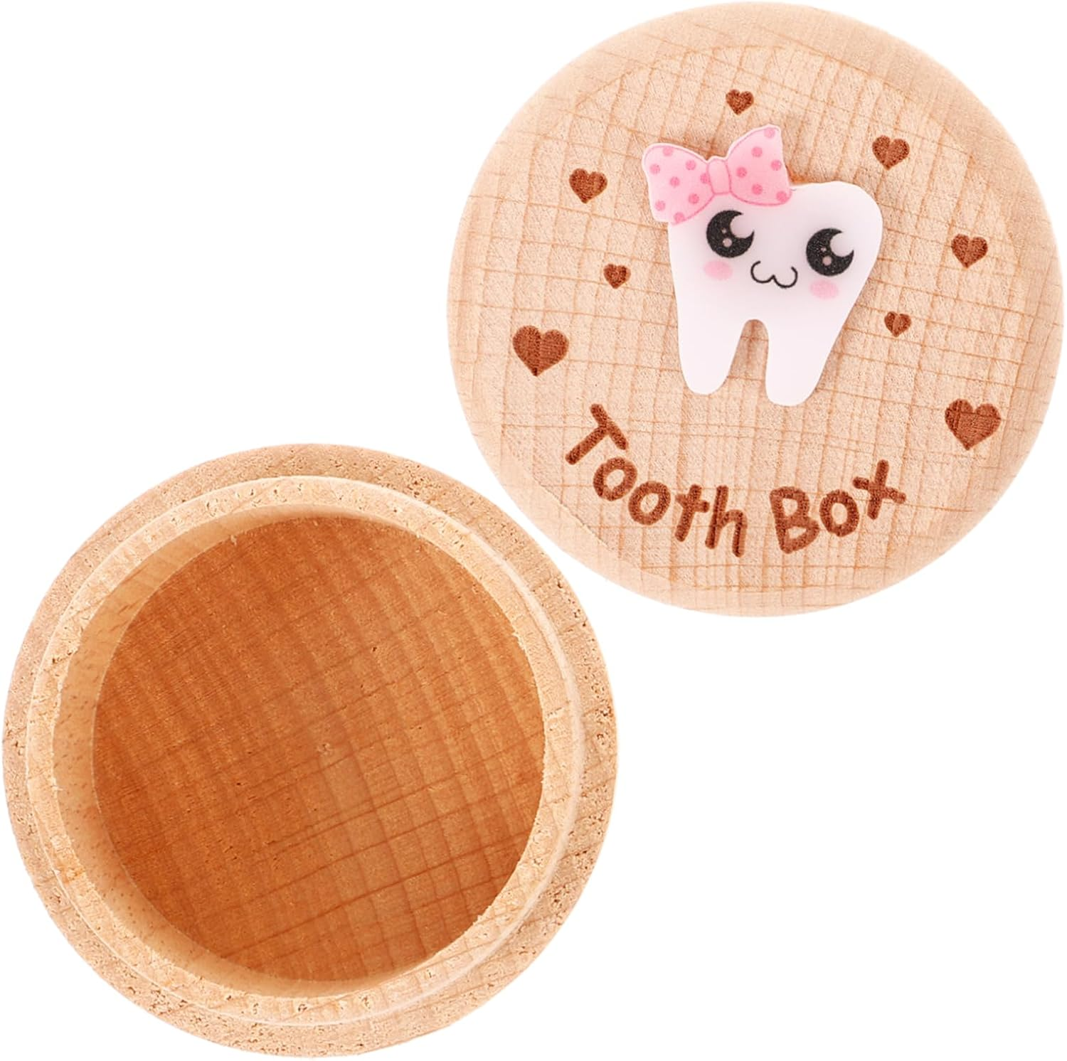 Wooden Tooth Keepsake Box for Kids Modern Simple Design Cute Fairy Tooth Storage for Boys and Girls image number 6