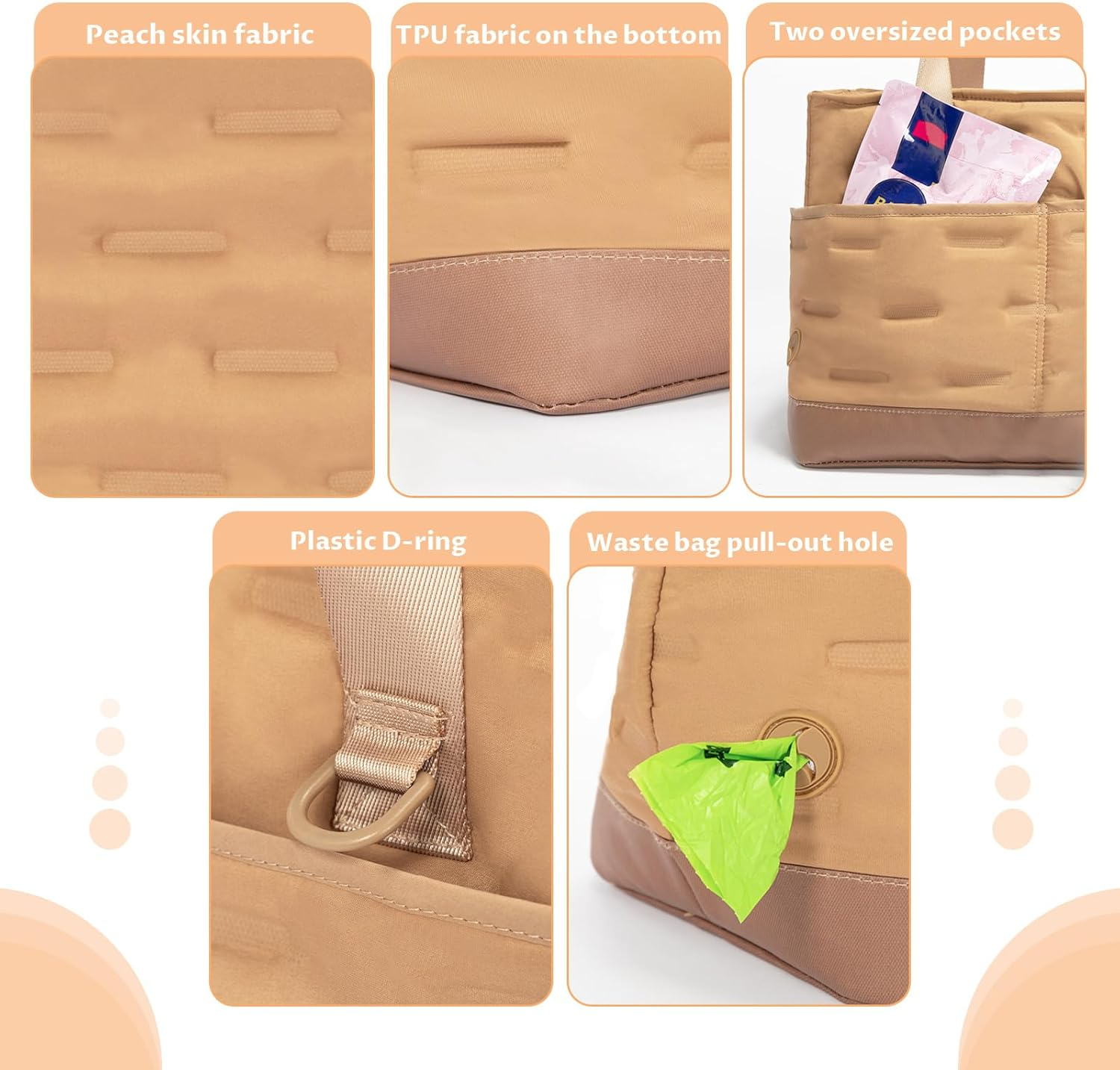 Petsfit Foldable Dog Carrier Bag Shoulder Bag Sling Puppy Bag for Small Dogs Puppies Cats Khaki image number 1