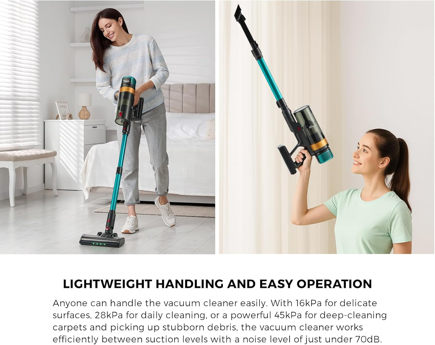 Cordless Stick Vacuum Cleaner &ndash; 45KPA Powerful Suction Bagless Handheld Lightweight Long Battery Life for Home Car and Pet Hair image number 4