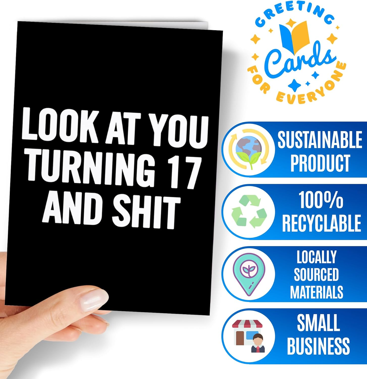 17Th Birthday Card for Women, Men - Happy 17Th Birthday Card for Daughter, Son - Funny 35 Bday Cards for Her, Him- Joke 35 Years Old Cards - NUM 134 image number 5