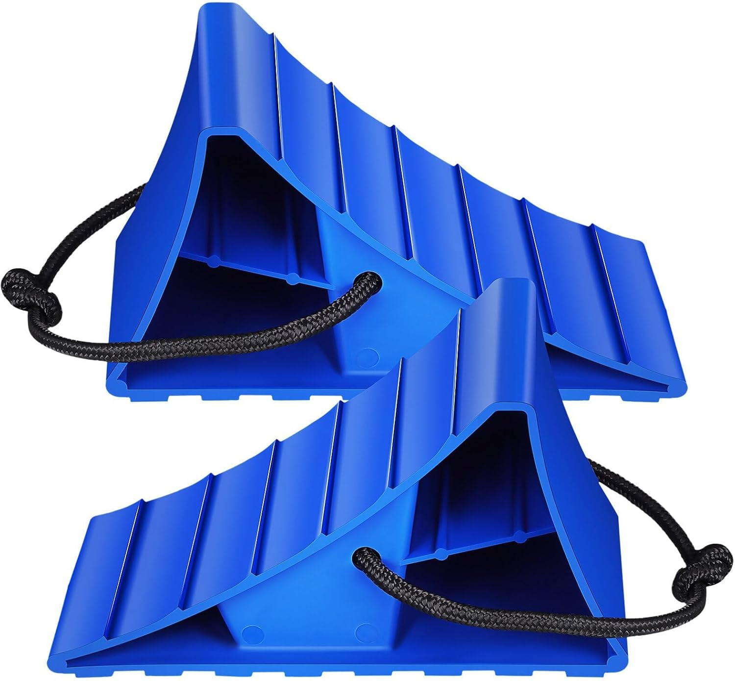 Car Wheel Chock 2Pcs RV Wheel Chocks Trailer Chocks Heavy Duty Rubber Wheel Wedge for Car, Travel Trailer, 20 * 10.5 * 9.5Cm image number 5