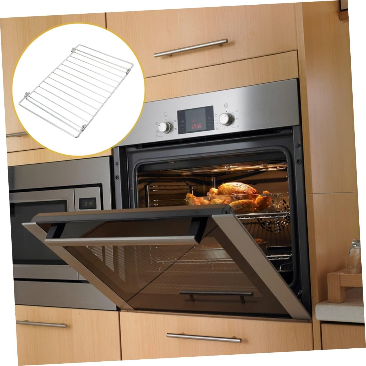 Electric Oven Grill Net and Barbecue Grill Net for Outdoor Cooking, Adjustable 415-475Mm Wide Bbq Wire Mesh Rack, Sturdy Cooling Rack Suitable for Household and Outdoor Barbecue image number 2