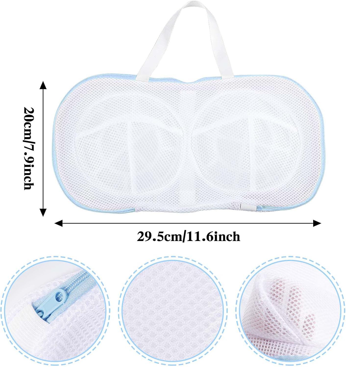 2 Pcs Bra Washing Bags for Laundry, Bra Bags for Washing Machine Lingerie Wash Dryer Bag Non-Deform 3D Protective Bracket Case with Handle Zipper for Women Laundry Storage Washing Delicates image number 1